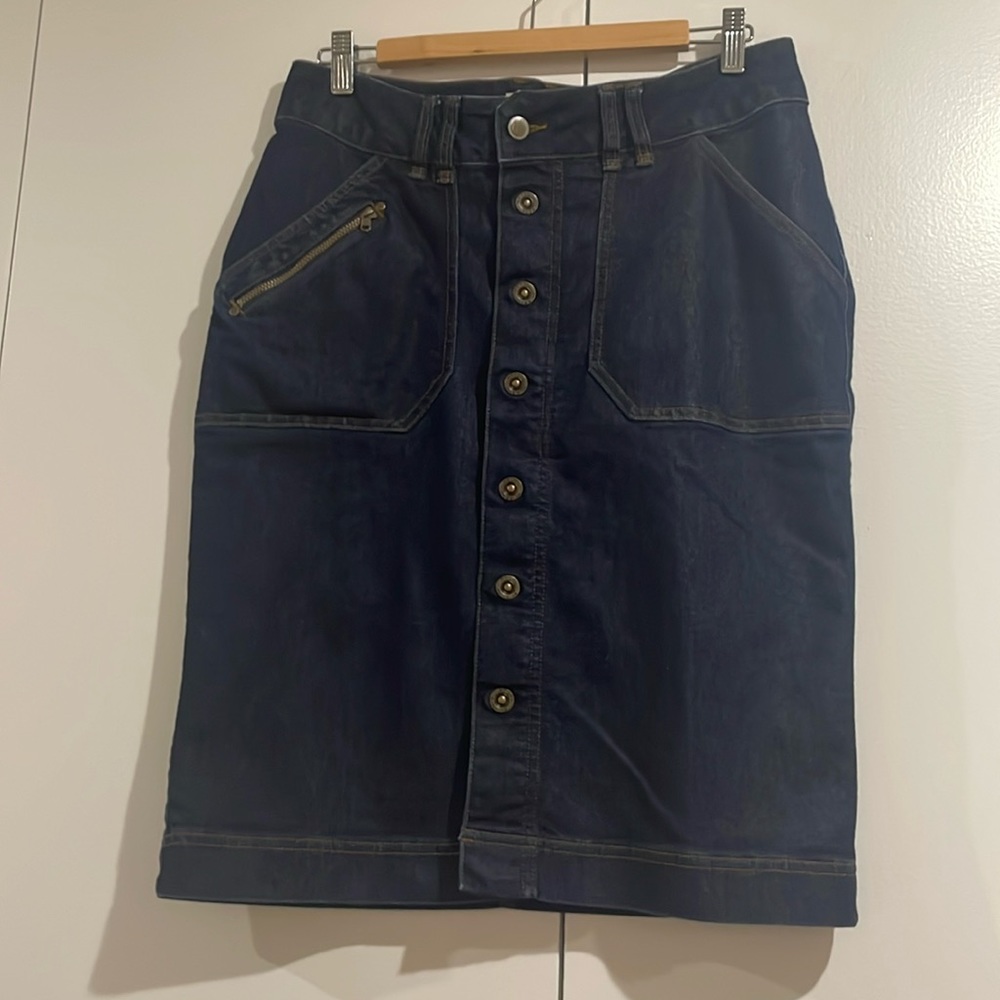 Royal Robbins Snap Down Denim Skirt